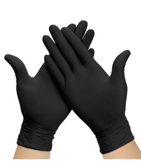 Style Black Guanti In Nitrile Monouso Taglia L | 100 Pezzi Per Tatuaggi E Nail Art