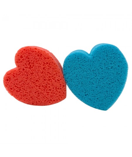 HEART-SHAPED BODY SPONGES – 2 pcs FOR SOFT, SILKY SKIN