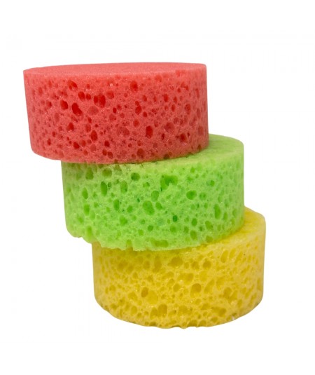 TRIS ROUND BATH SPONGES  FOR SOFT, SILKY SKIN