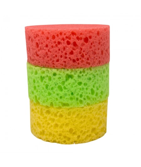 TRIS ROUND BATH SPONGES  FOR SOFT, SILKY SKIN