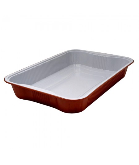 ALUMINIUM CONTAINERS WITH TERRACOTTA HANDLES, 6-PORTION, FOR FOOD