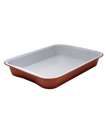 ALUMINIUM CONTAINERS WITH TERRACOTTA HANDLES, 6-PORTION, FOR FOOD