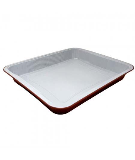 ALUMINIUM CONTAINERS WITH TERRACOTTA HANDLES, 12-PORTION, FOR FOOD