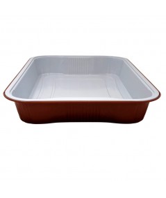 ALUMINIUM CONTAINERS WITH TERRACOTTA HANDLES, 6-PORTION, FOR FOOD