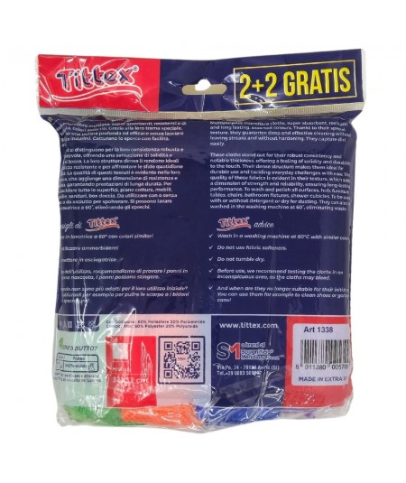 MULTIPURPOSE MICROFIBRE CLOTHS, 4-pack, 32x32, FOR ALL PURPOSES