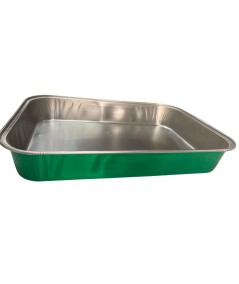 CONTENITORI ALLUMINIO TIELLA VERDE LACCATO 10 PORZIONI PER ALIMENTI