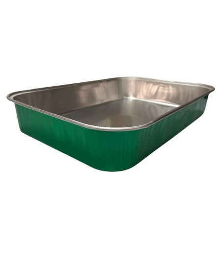 CONTENITORI ALLUMINIO TIELLA VERDE LACCATO 10 PORZIONI PER ALIMENTI