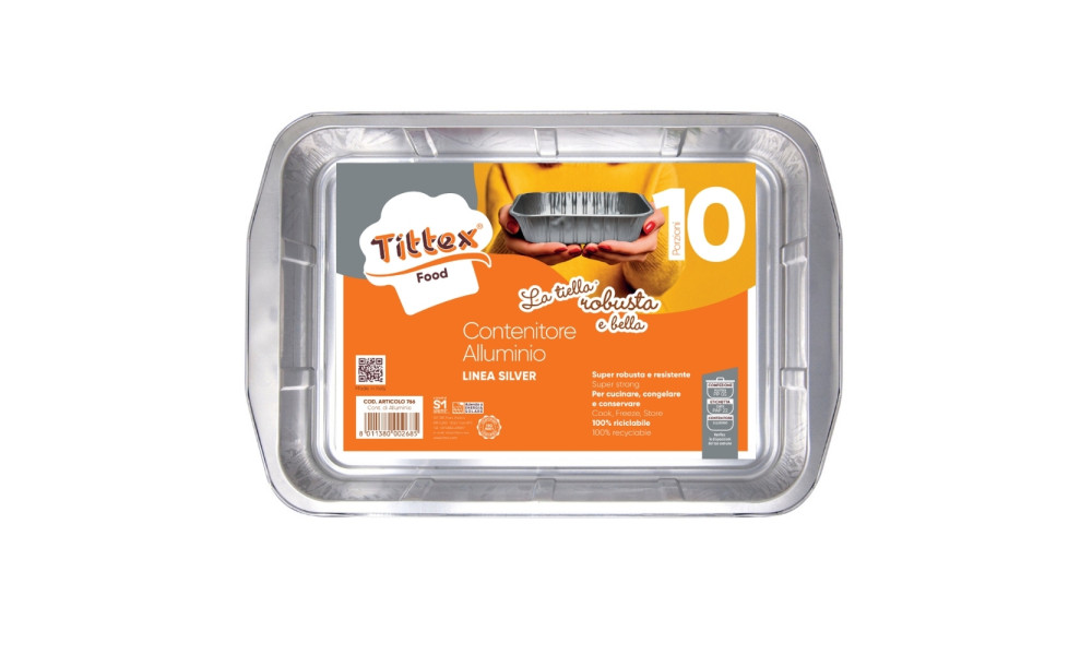 CONT. DI ALLUMINIO LA TIELLA_SILVER_10 PORZ._1 pz