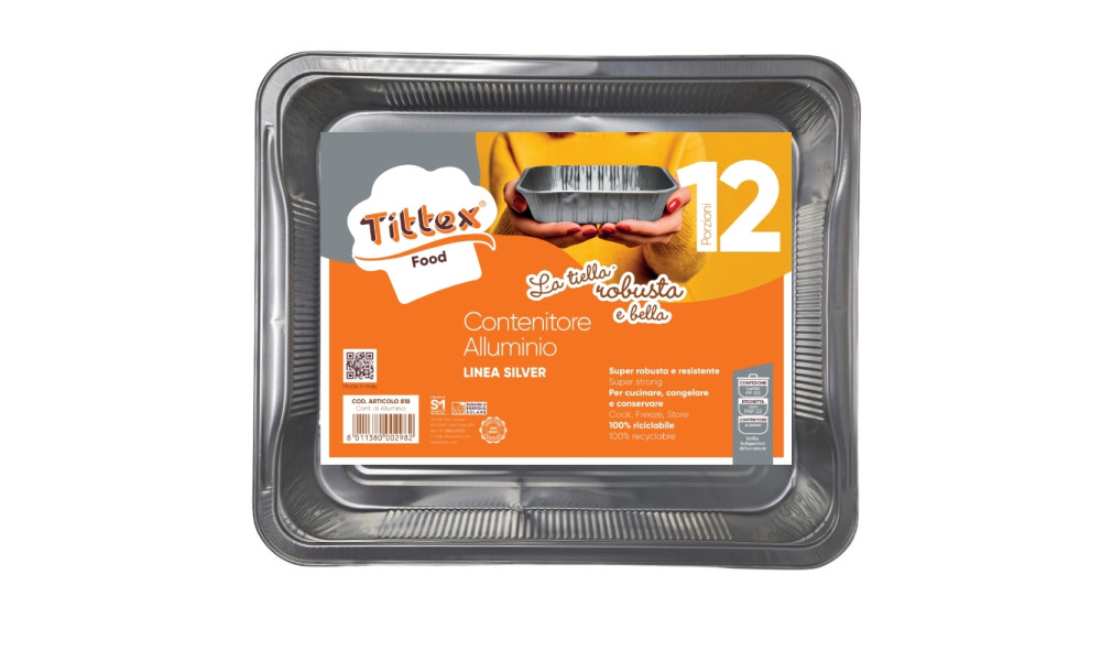 CONT. DI ALLUMINIO LA TIELLA_SILVER_12 PORZ._1 pz