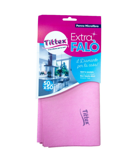 SET 4 PANNI MICROFIBRA EXTRA FALò_50X50 VETRI E ACCIAIO
