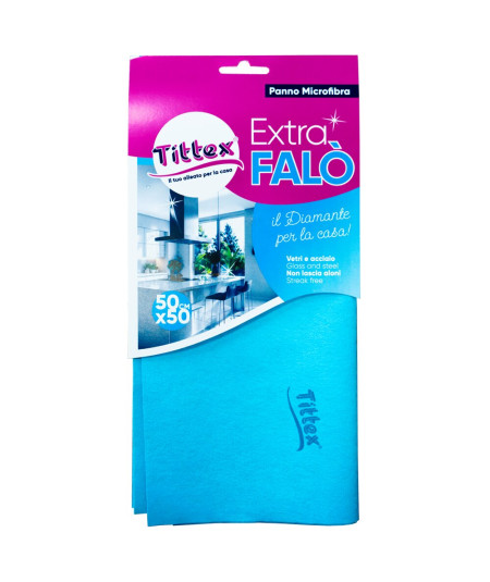 SET 4 PANNI MICROFIBRA EXTRA FALò_50X50 VETRI E ACCIAIO