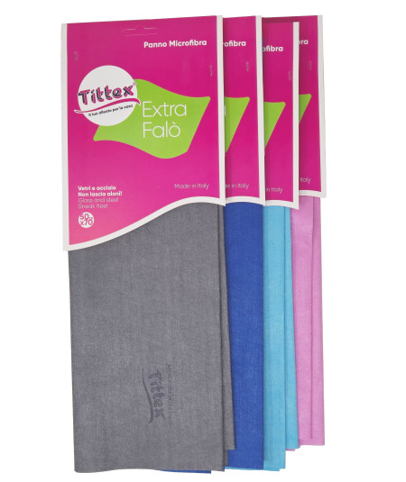 SET 4 PANNI MICROFIBRA EXTRA FALò_50X70 VETRI E ACCIAIO