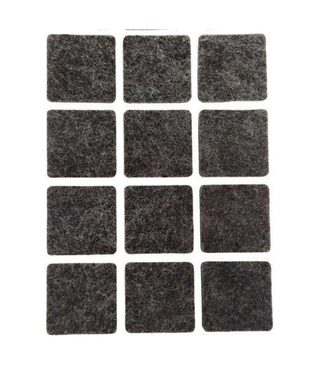 SQUARE NON-SLIP FELT PADS, 27X27MM