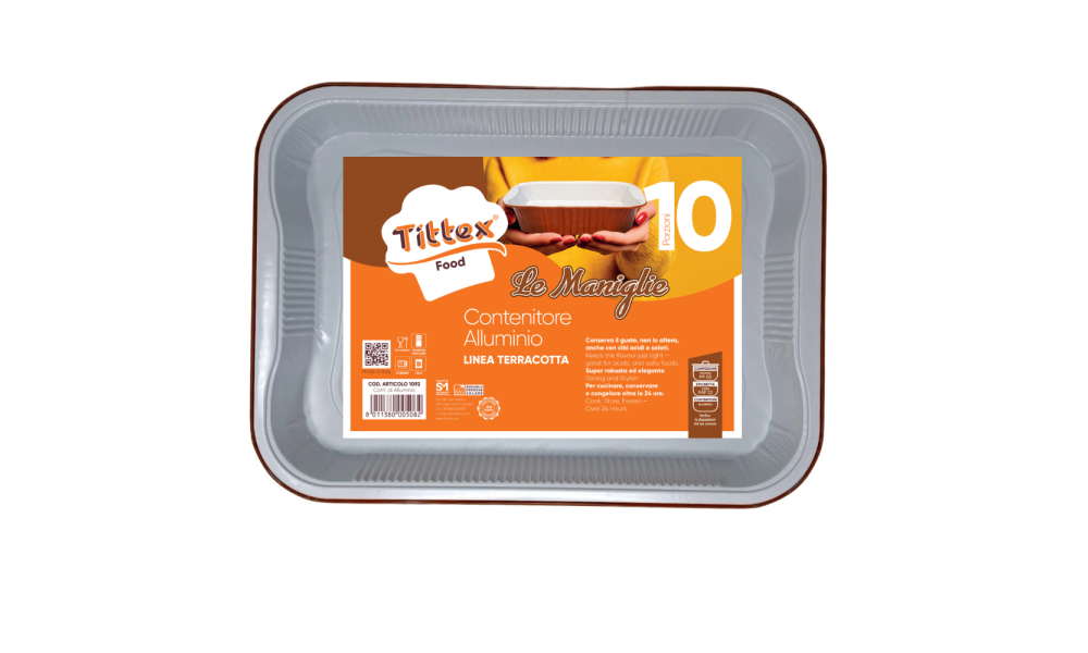CONT. DI ALLUMINIO LE MANIGLIE_TERRACOTTA_10 PORZ._1 pz