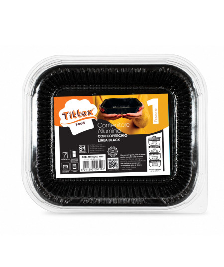 CONT. DI ALLUMINIO LINEA BLACK_ 1 PORZ. CON COP._2 PZ