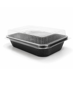 Contenitore Alluminio Black con Coperchio 2 Porzioni | Tittex