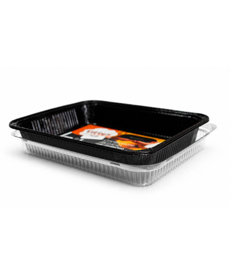 Contenitore Alluminio Black con Coperchio 4 Porzioni | Tittex