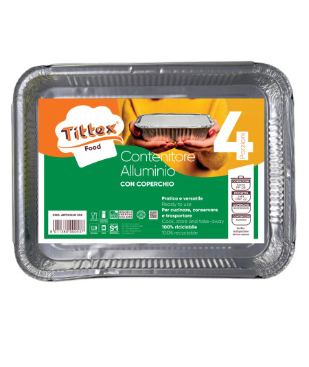 ALUMINIUM CONTAINERS WITH LIDS_4-PORTION FOOD CONTAINERS