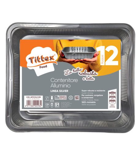 LA TIELLA_SILVER_12-PORTION ALUMINIUM FOOD CONTAINERS